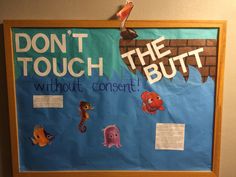 Informative bulletin board on consensual sex Consent Bulletin Board Ra, Res Life Bulletin Boards, Resident Assistant Bulletin Boards, Inspirational Bulletin Boards, Dorm Themes, Kindergarten Bulletin Boards, Diy Bulletin Board