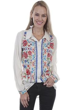 For over a century Sculley leather has dressed the west! Embrace your inner cowgirl when you wear your favorite Western Chic or Boho Inspired Western Lifestyle blouse. Capturing the essence of the American West our fashions feature Native and Southwestern Inspired Design and just plain Old West Grit and Grace Bohemian Embroidered Button-up Shirt, Collared Fall Blouse With Floral Embroidery, Fall Collared Blouse With Floral Embroidery, Fall Floral Embroidered Collared Blouse, Bohemian Embroidered Collared Blouse, Bohemian Collared Tops With Floral Embroidery, Embroidered Button-up Blouse For Fall, Fall Floral Embroidery Button-up Blouse, Fall Embroidered Button-up Blouse