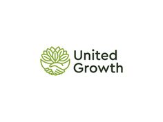 the united growth logo is shown in green on a white background, with an image of a