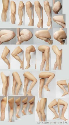 an image of different types of human legs and feet in various positions, all showing the same