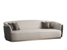 an image of a couch with pillows on the top and bottom half, in front of a white background