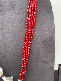 AD Blue Stone Black Stone Detachable Pendent Red Beads Mother Of Pearls MalaColor : SilverSize : Necklace Length : 24 InchesStones : Red Beads CZ Pearls Blue Stone Black Stone Pearls Mala, Pearl Mala, Fashion Beads, Red Beads, Traditional Fashion, Mother Pearl, Red Bead, Beads Necklace, Black Stone