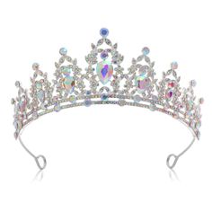 PRICES MAY VARY. [Regal Charm] - Our Tiara Crown for Birthday Wedding combines regal elegance and charm, adding a touch of sophistication to costume, princess, fairy , cinderella party celebrations [Exquisite Craftsmanship] - This headband crown is meticulously crafted with intricate detailing, making you shine like a true princess, perfect for adult women and little toddler girl [Versatile Design] - Whether it's your birthday or your special day as a bride, this tiara crown is the perfect acces Quinceanera Crowns Light Blue, Silver Crown Headband For Party, Lavender Tiara Crowns, Cinderella Headband, Crown For Birthday, Elegant Silver Crown With Rhinestones, Silver Rhinestone Crown Headpiece, Costume Princess, Women Headband