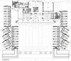 an architectural drawing shows the floor plan for a building with multiple floors and several balconies