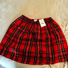 Nwt Crewcuts Skirt Ready For The Holidays! Color Is Tartan Red & Black. Size Is 6-7 Kids Bottoms, Tartan, Black Red, J Crew, Kids Shop, Black And Red, Holidays, Skirt, Red