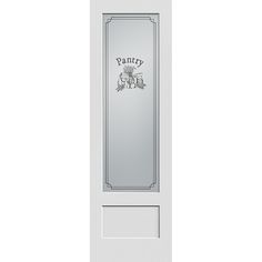 a white door with the word fancy on it