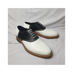 Title: New Fashion Men's Custom Made White & Black Leather Lace Up Formal Brogue Party Wear Oxford Dress Shoes Description: We are making real handmade products. Our Shoes Manufacturing Depends upon Five steps. 1. Shoe Size Tree 2. Design Maker 3. Upper Maker Man 4. Bottom Maker Man 5. Finish Man We are making all types of shoes and boots. Our shoes and boots made up of genuine leather. 1.  Upper is fully tanned Cow Hide. 2. Inner Sole is made up of Genuine Leather. 3. Lining soft calf Leather. Leather Dress Shoes With Goodyear Welt For Party, White Leather Oxfords For Party, White Round Toe Oxfords For Party, White Pointed Toe Oxfords For Party, White Almond Toe Dress Shoes For Party, White Fitted Dress Shoes For Parties, Party Wingtip Leather Shoes With Rubber Sole, Party Wingtip Dress Shoes With Rubber Sole, Classic White Dress Shoes For Party