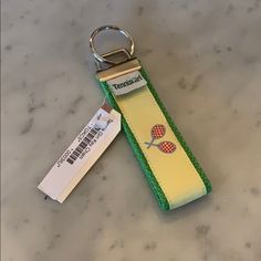 Super Cute And Never Used. I Have Two!!! Smoke Free Home Tennis Keychain, Tennis Drills, Womens Tennis, Key Card Holder, Yellow Color, Girls Accessories, Tennis, Super Cute, Women Accessories