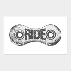 a black and white drawing of an object with the word ride on it's side