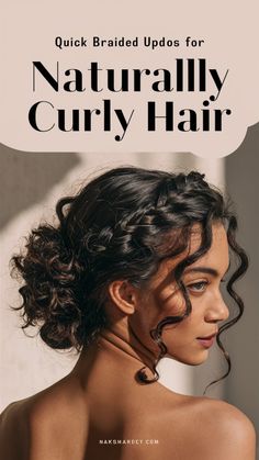 Stay stylish with quick braided updos for naturally curly hair. Visit our site for fast and easy braided updo tips. Save this pin for your next hairstyle!  #QuickBraidedUpdos #CurlyHair #EasyStyles Formal Curly Hairstyles Updo, Hoco Hairstyles Updo Curly Hair, Bridesmaid Hairstyles Braid Updo, Curly Braid Updo, Curly Romantic Updo, Low Curly Updo, Short Curly Hairstyles For Wedding Bridesmaid Hair, Partial Updo For Curly Hair