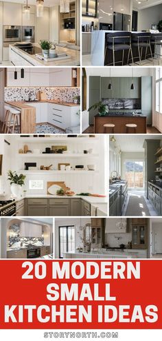 the cover of modern small kitchen ideas