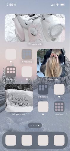 an image of a cell phone screen with different images on it and the text, i love you