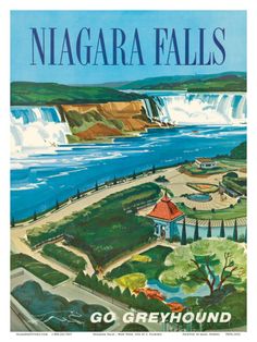 the niagara falls poster is shown in blue