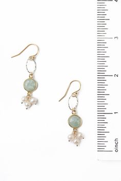 The Serenity Collection is beloved classic line from Anne Vaughan Designs. These mindfully crafted earrings are ideal for pairing with other items from the collection. Mixed Metal (nickel and lead-safe) Freshwater Pearl, Aquamarine 1.5", with gold filled ear wires We hand select our natural materials, thus there may be slight variations in color and/or size that will not detract from the overall aesthetic Our unique handcrafted designer jewelry for women is made in America, each design created i Metal Pearl Earrings For Anniversary, Metal Drop Pearl Earrings For Anniversary, Metal Chandelier Earrings For Anniversary, Round French Hook Earrings For Anniversary, Nickel-free Drop Chandelier Earrings For Anniversary, Nickel-free Drop Earrings For Anniversary, Dangle Earrings With French Hook For Anniversary, Nickel Free Drop Earrings For Anniversary, French Hook Dangle Earrings For Anniversary