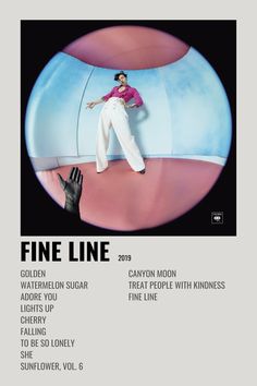 the poster for fine line shows an image of a man in white pants and pink shirt