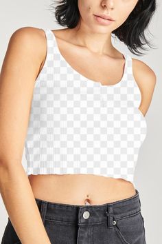 Fashion Mockup, Top Png, Tank Top Outfit, White Crop Tank, White Crop Top Tank, Tank Top Outfits, Top Outfit