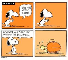 a comic strip about peanuts playing with an orange ball