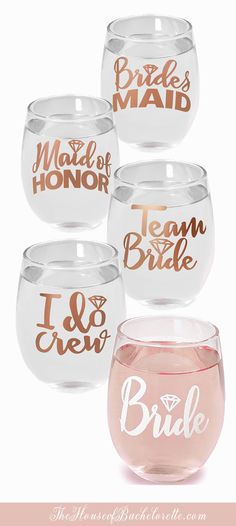 Romantic and warm, rose gold is the perfect color for celebrating an upcoming wedding! Whether you decide to go all out for the bridal shower and the bachelorette party, or just keep it to a few lovely keepsakes, like our stemless wineglasses, this beautiful color is certain to impress! Rose Gold Bachelorette Party, Rose Gold Bachelorette, Gold Bachelorette Party Decorations, The Bachelorette Party, Gold Bachelorette Party, Gold Bachelorette, Awesome Bachelorette Party, Event Planning Tips