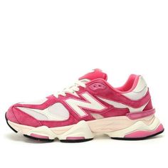 New Balance 9060 'Fuchsia Pink' U9060FP Pink Mesh Running Shoes With Rubber Sole, Pink Sneakers With Air Cushioning For Streetwear, Sporty Pink Sneakers For Light Sports, Pink Sporty Running Shoes For Streetwear, Sporty Pink Running Shoes For Streetwear, Pink New Balance Athleisure Sneakers, Pink New Balance Sneakers In Athleisure Style, Pink New Balance Running Shoes With Rubber Sole, Functional Pink Sneakers With Rubber Sole