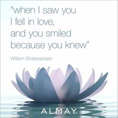 a water lily floating on top of a lake next to a quote from william shakespeare