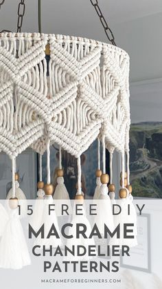 Macrame Chandelier Macrame Light Shade Tutorial, Macrame Hanging Light Diy, Diy Macrame Chandelier Tutorial, Macrame Hanging Light, Macrame Tutorial Beginner Free Pattern, Macrame Chandelier Tutorial, Macrame Best Sellers, Types Of Macrame Knots, Macrame How To