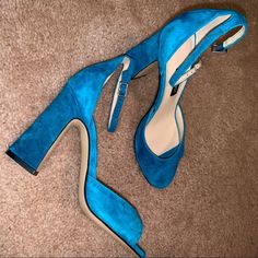 Beautiful, Brand New Heels! Size 7! New Heels, Royal Blue Shorts, Nine West Shoes, Suede Heels, Nine West, Shoes Women Heels, Royal Blue, Shoes Heels, Color Blue