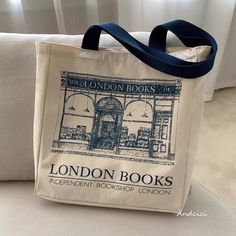 Main Material: CanvasOrigin: Mainland ChinaCN: ZhejiangGender: WOMENClosure Type: zipperStyle: CasualItem Type: Shopping Bags? London Bookstore, Tas Bahu, Hobo Tote Bag, Beg Tangan, Book Tote Bag, Elegante Casual, Bags Aesthetic, Vintage Canvas, Small Tote