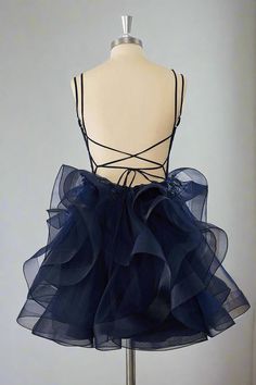 Expertly designed with double straps and a sequin top, this Double Straps Navy Sequin Ruffle Tiered Homecoming Dress exudes elegance. The a-line ruffle skirt adds a touch of femininity, while the lace-up back provides the perfect fit. Make a statement at any event in this stunning dress. ♡ SKU: FV12834 ♡ Fabric: Tulle, Sequin ♡ Silhouette: A-Line ♡ Back Style: Lace-Up ♡ Embellishment: Sequin, Ruffles ♡ Length: Above Knee ♡ Fully lined & Built with bra ♡ Size: US 2-16. True to the size chart. Che Velvet Homecoming Dress, Feather Homecoming Dress, Navy Homecoming Dress, Floral Homecoming Dresses, Sweetheart Homecoming Dress, Feather Prom Dress, Ruffle Prom Dress, One Shoulder Prom Dress, Velvet Prom Dress