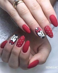 Honeymoon Nails, Mouse Nail Art, Nails Disney, Mickey Mouse Nails, Disney Acrylic Nails