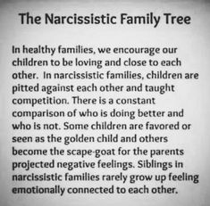 the narcissistic family tree is written in black and white on a piece of paper