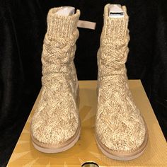 Ugg Isla Boots. Worn 2 Times. In Excellent Condition, Basically New. They Are Such A Beautiful Color But A Little Too Big On Me. Keep In Mind They Run A Tad Bit Big. Beige Slip-on Comfortable Boots, Comfortable Beige Round Toe Boots, Casual Beige Boots With Textured Sole, Comfortable Beige Slip-on Boots, Casual Cream Boots With Rubber Sole, Casual Cream Slip-on Boots, Shoes Ugg, Keep In Mind, Womens Uggs