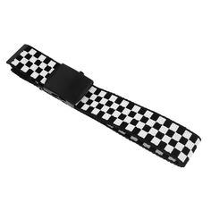 "A fashion statement all the way, with this checkered canvas belt. Metal Buckles and clasp is designed to fit all waist sizes. Detail 1pc Waist Belt Material: Canvas, Metal Colour: Black with White Check Approximate Dimensions Belt Width: 38mm Total Length: 110cm Fits Waist Sizes: 60cm to 96cm (24\" inches to 38\" inches) Weight: 85g" White Cheap Wristband Band, Checkered Belt, Canvas Belt, White Belt, Suspender Belt, Cosplay Outfits, Metal Buckles, Suspenders, Waist Belt