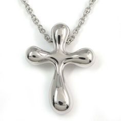 TIFFANY & Co. Elsa Peretti Platinum Cross Pendant Necklace  Metal: Platinum Weight: 4.0 grams Chain: 16" Pendant: 12mm long x 9.5mm wide Hallmark: TIFFANY&CO. PT950 PERETTI SPAIN Condition: Excellent condition, like new Limited edition, no longer available for sale in Tiffany stores Authenticity Guaranteed Elegant Necklace With Large Cross Pendant, Elegant Cross Pendant Necklace With Large Pendant, Formal Necklace With Large Cross Pendant, Formal Cross Necklace With Large Pendant, Formal Cross Pendant Necklace With Large Pendant, Formal Large Cross Pendant Necklace, White Gold Necklace With Large Cross Pendant, Elsa Peretti, Tiffany And Co