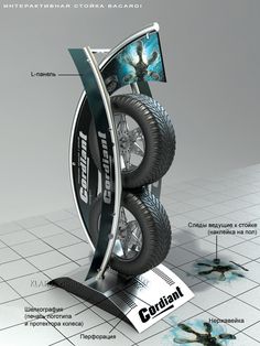 an image of a car tire display with information about the tires and wheel rims