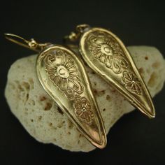 Anglo Saxon Earrings Kite Shield Medieval Earrings - Etsy Ornate Ceremonial Drop Earrings, Ceremonial Drop Earrings, Antique Brass Pierced Plug Earrings, Antique Brass Plug Earrings, Antique Ceremonial Earrings For Pierced Ears, Antique Brass Earrings For Pierced Ears, Antique Engraved Drop Earrings, Antique Teardrop Pierced Jewelry, Ceremonial Brass Drop Earrings