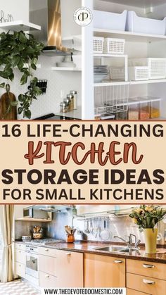 Have problems with organizing your kitchen? Here are the 26 best apartment kitchen storage ideas & apartment kitchen storage solutions! #pantry #organization Kitchen Storage For Small Kitchens, Cabinet For Kitchen Small Spaces, Tiny Home Storage Ideas Kitchen, Small Kitchen Solutions Space Saving, Storage Solutions For Small Kitchens, Kitchen Appliance Storage Ideas For Small Spaces, Tiny Home Solutions, Top Of Cabinet Storage, How To Maximize Small Kitchen Space