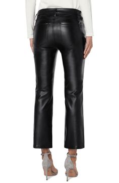 Elevate your style with these Liverpool mid-rise faux leather pant, a chic and versatile addition to your wardrobe. Featuring a set-in waistband with belt loops for a tailored fit, 5-pocket styling details for added convenience, and a secure zip fly with a single button closure, these pants effortlessly combine fashion and functionality. Crafted from high-quality vegan leather, they offer the luxurious look and feel of real leather without compromising on ethics. Whether you're dressing up for a Rosé Sister, Tulle Underskirt, Free Fashion, Linen Crops, Leather Pant, Love Jeans, Cropped Flares, Baggy Pant, Faux Leather Pants