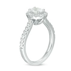 Love's Destiny by Zales 1 CT. T.W. Certified Oval Diamond Frame Engagement Ring in 14K White Gold (I/SI2) | Zales Zales Wedding Rings, Diamond Frame, Unique Diamonds, Oval Diamond, Diamond Clarity, Diamond Stone, This Moment, Diamond Engagement Ring, Ring Designs