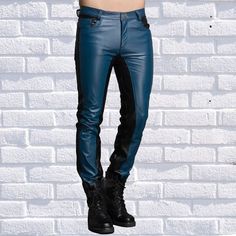 A high-quality genuine leather pant is a must in every men wardrobe. You can find real leather jackets for men at Leather Rend at very affordable prices. If you feel a little creative or know exactly what you want, you can even design your own leather pants online @Leather trend , we are all about customization any design of your choice also . We want you to feel at the top of the world whenever you are wearing one of our appealing and stylish leather Pants for men. FEATURES *OUTSIDE MATERIALS: 100% Lambskin Genuine Leather. *INSIDE MATERIALS: Premium Satin linings. *HARDWARE: Hand Polished Metal hardware. FEATURES 1.DO NOT WASH AND TUMBLE DRY OR DRY CLEAN. 2.DO NOT IRON. 3.CLEAN IN PROFESSIONAL LEATHER CARE CENTRE. Full Length Leather Pants For Biker Events, Winter Leather Pants With Belt Loops, Fitted Blue Leather Bottoms, Blue Leather Pants, Leather Pants For Men, Men’s Leather Pants, Black Fitted Leather Pants For Motorcycling, Men’s Black Leather Pants Outfit, Men Wardrobe