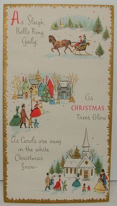 a christmas card with children playing in the snow