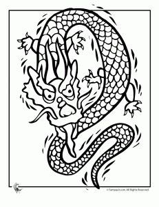 a chinese dragon tattoo design in black and white