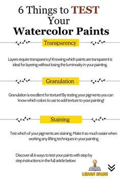 the 6 things to test your watercolor paints