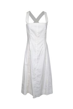 Current Boutique-Theory - White Sleeveless Square Neckline Midi Dress Sz 8 Designer Slides, Timeless Chic, White Sleeveless, Size 8 Dress, Square Necklines, Chic Design, Square Neckline, Summer Vacation, Day Dresses