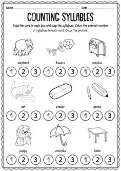 a worksheet for counting the numbers to be used in this activity, which includes pictures