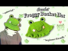 crochet froggy bucket hat pattern for beginners