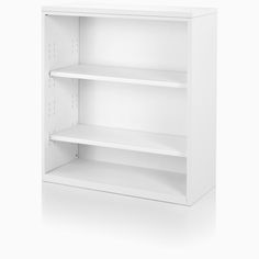 an empty white bookcase on a white background