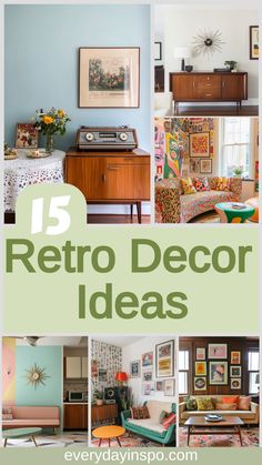 Get a stylish upgrade to your home's look with these retro decor ideas. 1930 Decor Interior Design, Retro Bedroom Decor Ideas, 60s 70s Interior Design, 1960s Aesthetic Decor, 60’s Home Decor, 1970s Home Aesthetic, 70s Home Decor Green, 70s Interior Design Retro Bathroom, Retro House Aesthetic