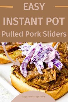 This is an easy recipe for Instant Pot Pulled Pork made with a shoulder roast and BBQ sauce. You can also use this recipe to make carnitas. The meat just falls apart when it's done cooking. Serve in slider buns for the perfect meal. Pulled Pork Instant Pot Recipe, Homemade Cabbage, Yummy Lunch Recipes, Instant Pot Pulled Pork, Pressure Cooker Pork, Cooking Pork, Pork Shoulder Recipes, Pulled Pork Sliders