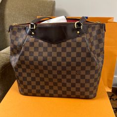 Amazing Condition Authentic Box And Bag Can Be Included If It Fits Shipping Refurbished Louis Vuitton Bags, Vintage Distressed Brown Bags With Waxed Finish, Louis Vuitton Checkered Duffle Bag, Louis Vuitton Vintage, Louis Vuitton Keepall Vintage, Louis Vuitton 2000s Bag, Medium Bag, Bags Louis Vuitton, It Fits