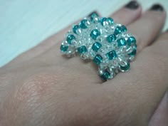 - sead bead ring Beads Rings, Beaded Rings, Jewelry Creation, Seed Bead, Things To Make, Seed Beads, Diamond Earrings, Beading, Beads